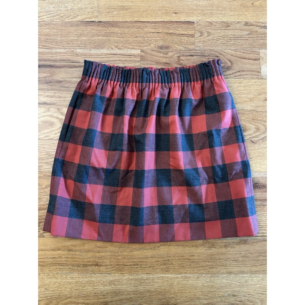J. Crew Wool Blend Buffalo Plaid Skirt‎ Size 6 Red Black